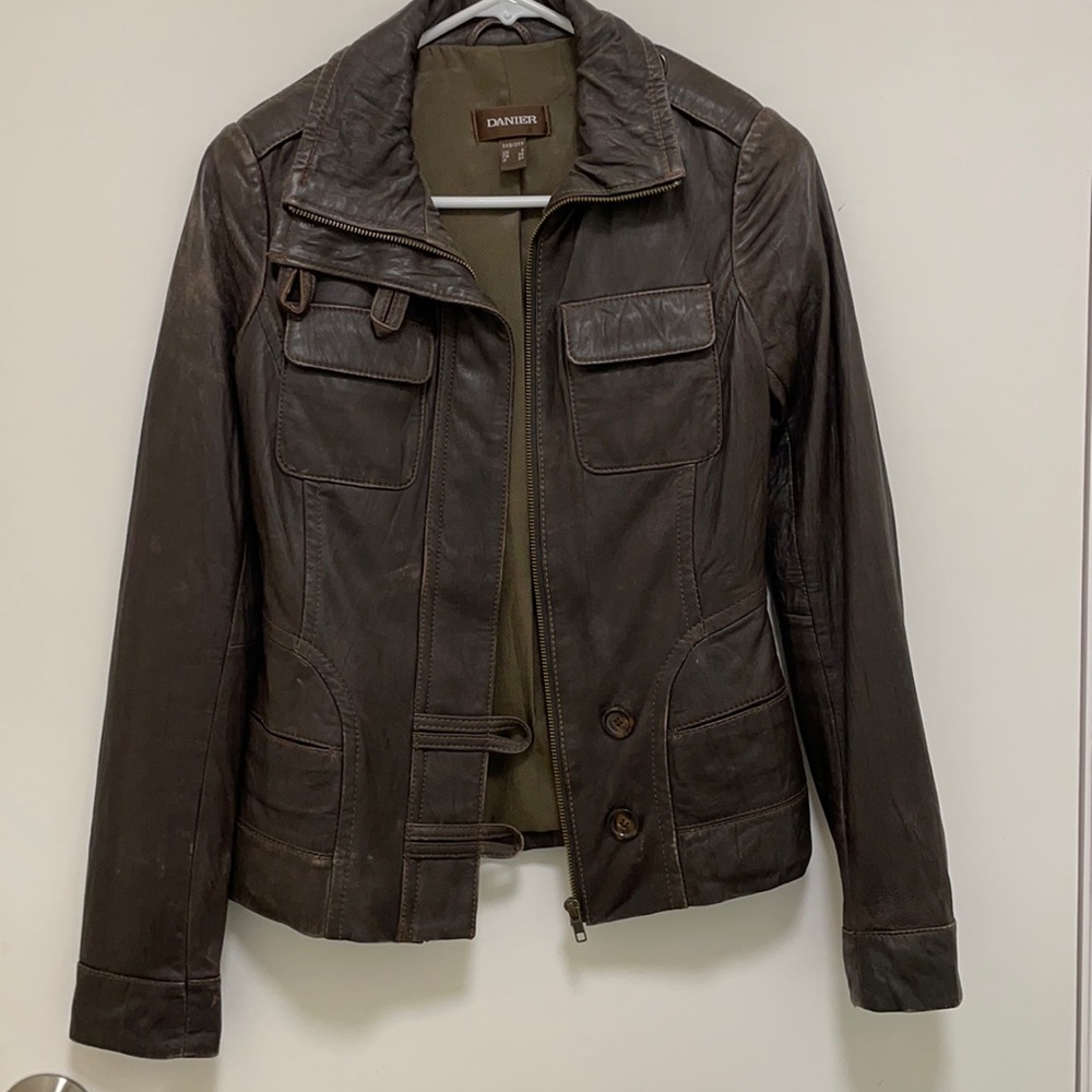 Danier brown leather jacket